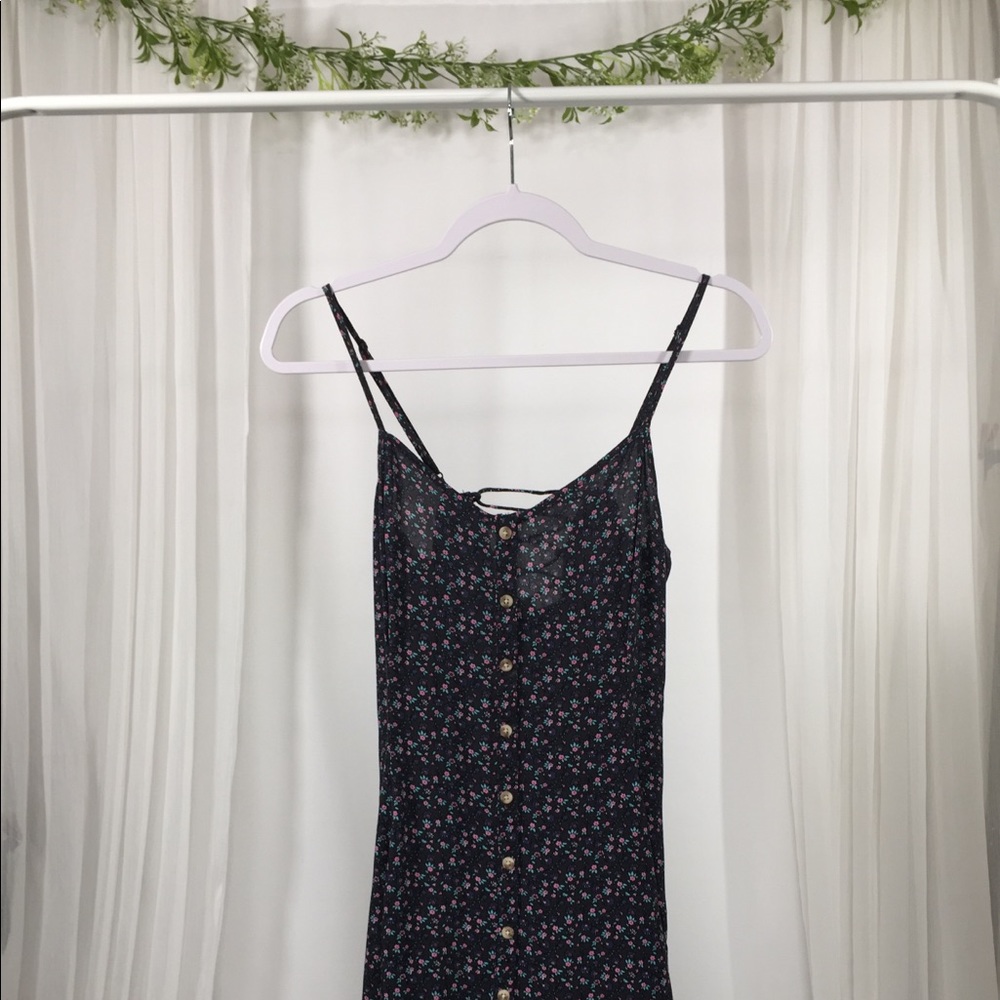 Blue Floral Strappy Dress
